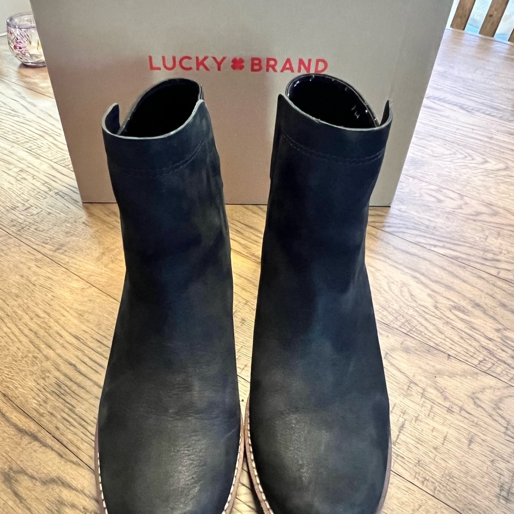 Lucky Brand Black Oil Vechio Tumbled Boots